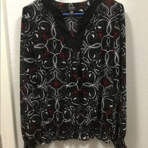 Nicole M black and red blouse